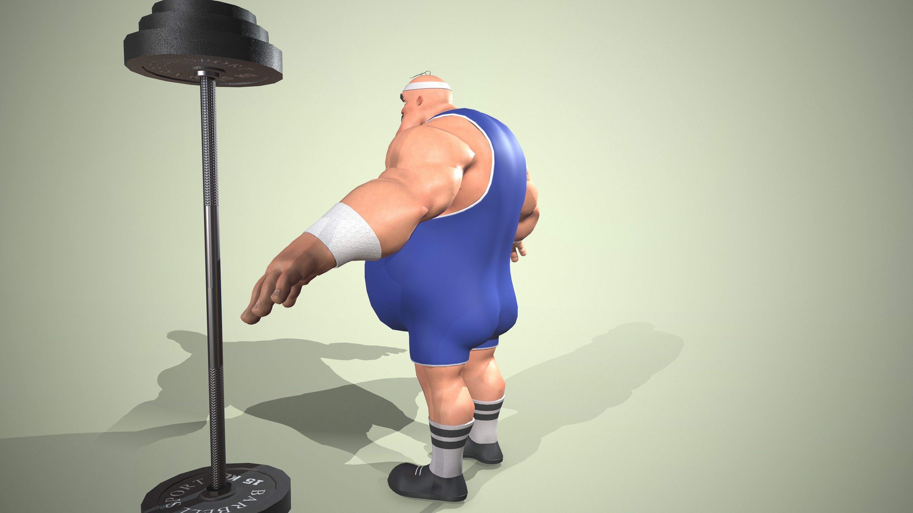 Strong man Low-poly 3D model_5