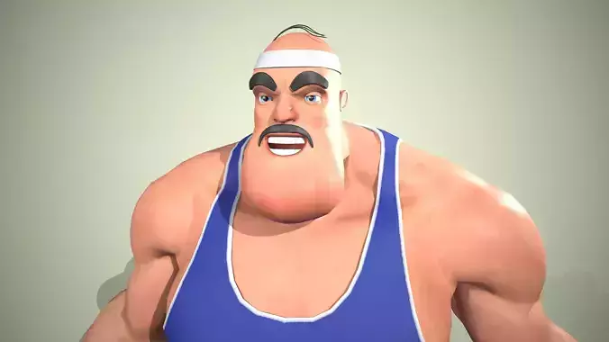 Strong man Low-poly 3D model