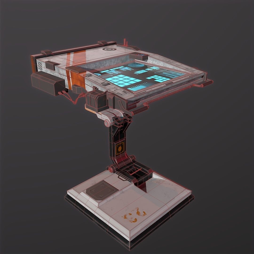 Sci Fi Tablet 3VR Low-poly 3D model_9