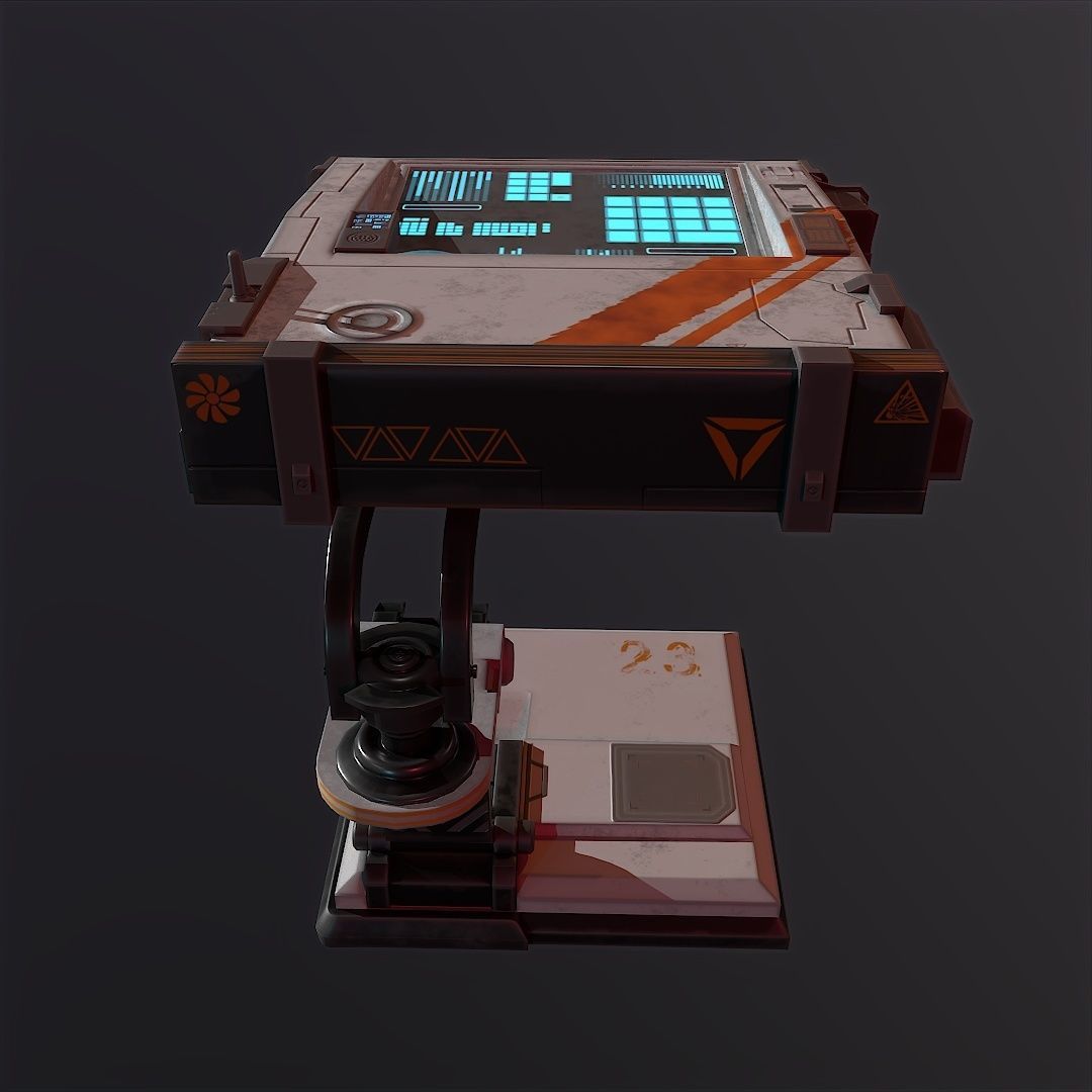 Sci Fi Tablet 3VR Low-poly 3D model_7