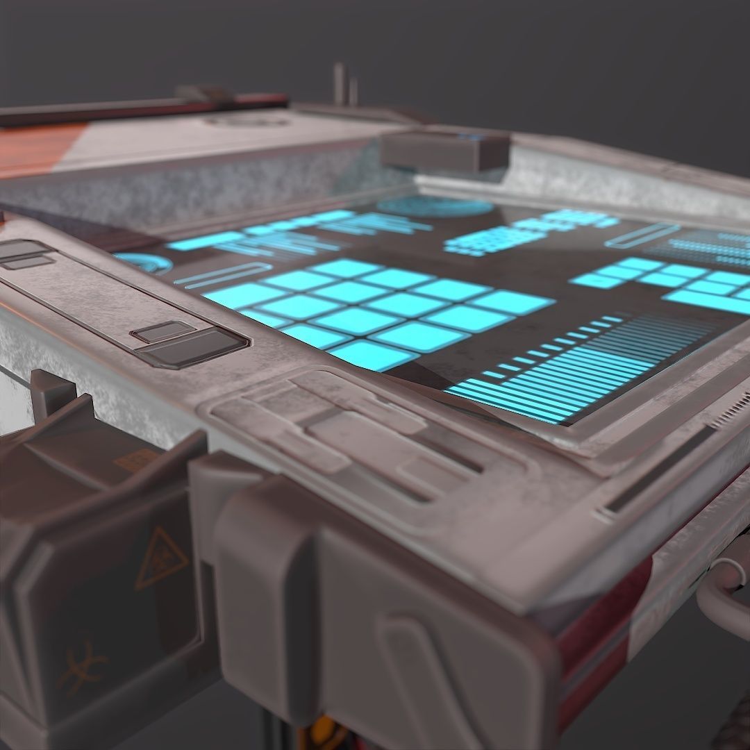 Sci Fi Tablet 3VR Low-poly 3D model_8