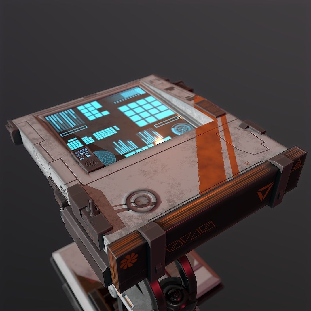 Sci Fi Tablet 3VR Low-poly 3D model_3