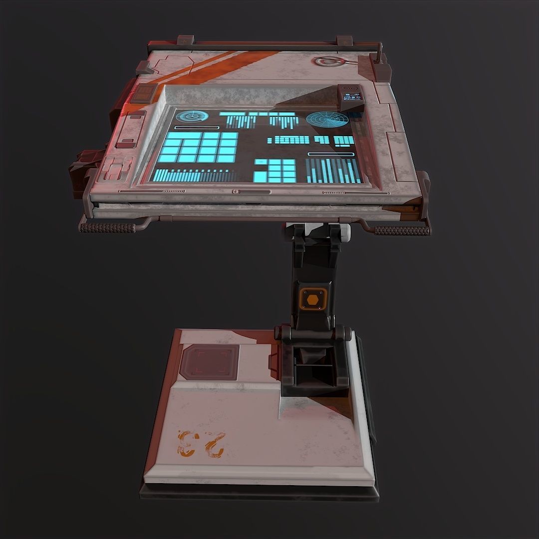 Sci Fi Tablet 3VR Low-poly 3D model_2