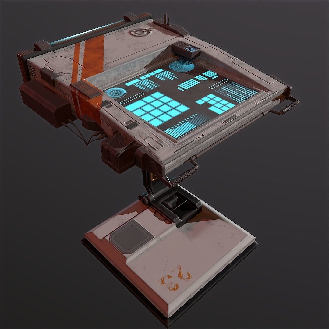 Sci Fi Tablet 3VR Low-poly 3D model_1