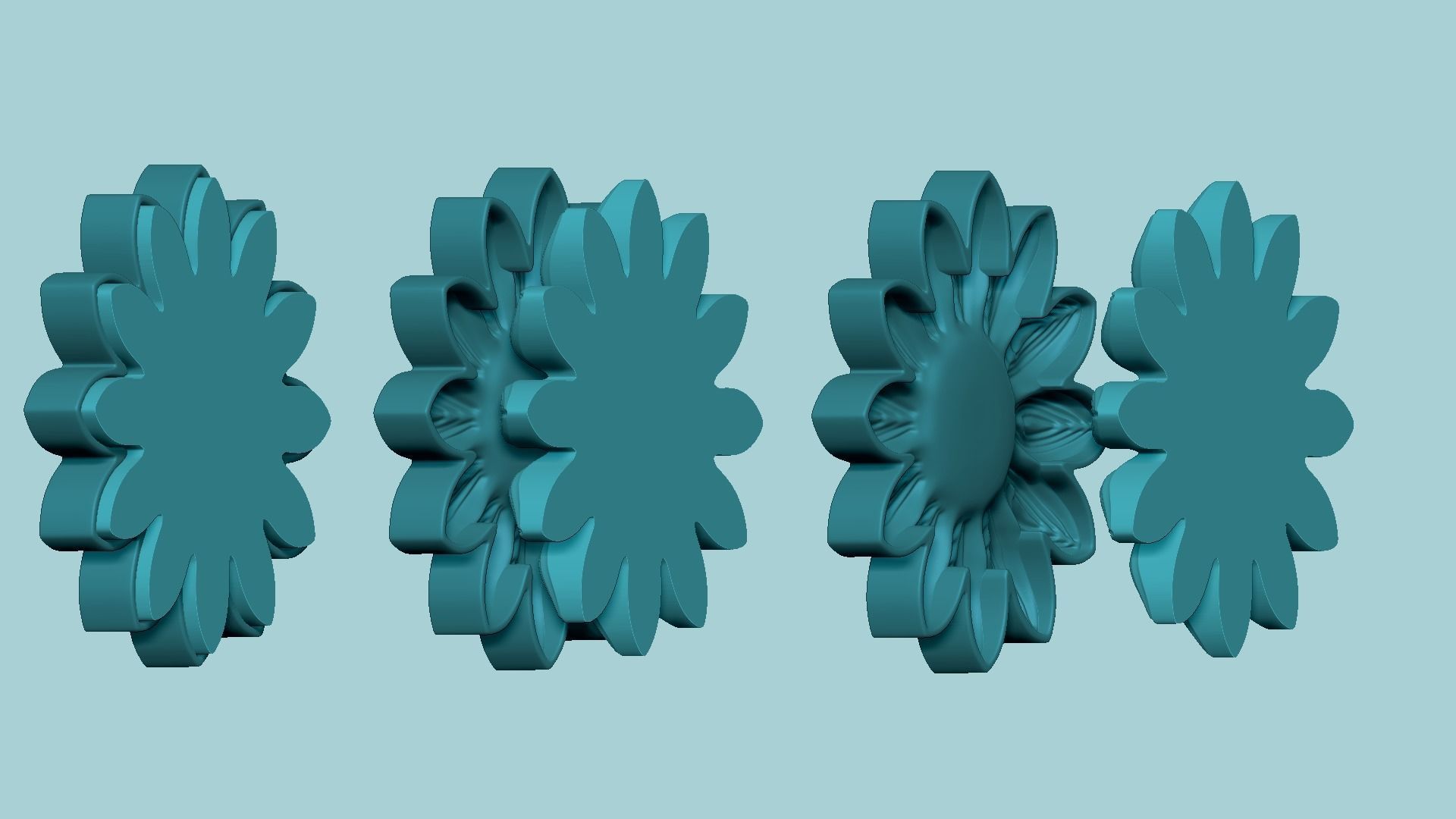 Sunflower 12 Petal B - Molding Arrangement EVA Foam Craft 3D print model_12