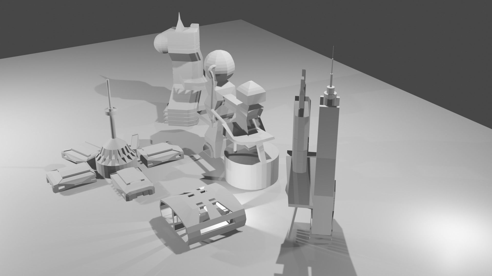 SCIFIBUILDING pack  Low-poly 3D model_3