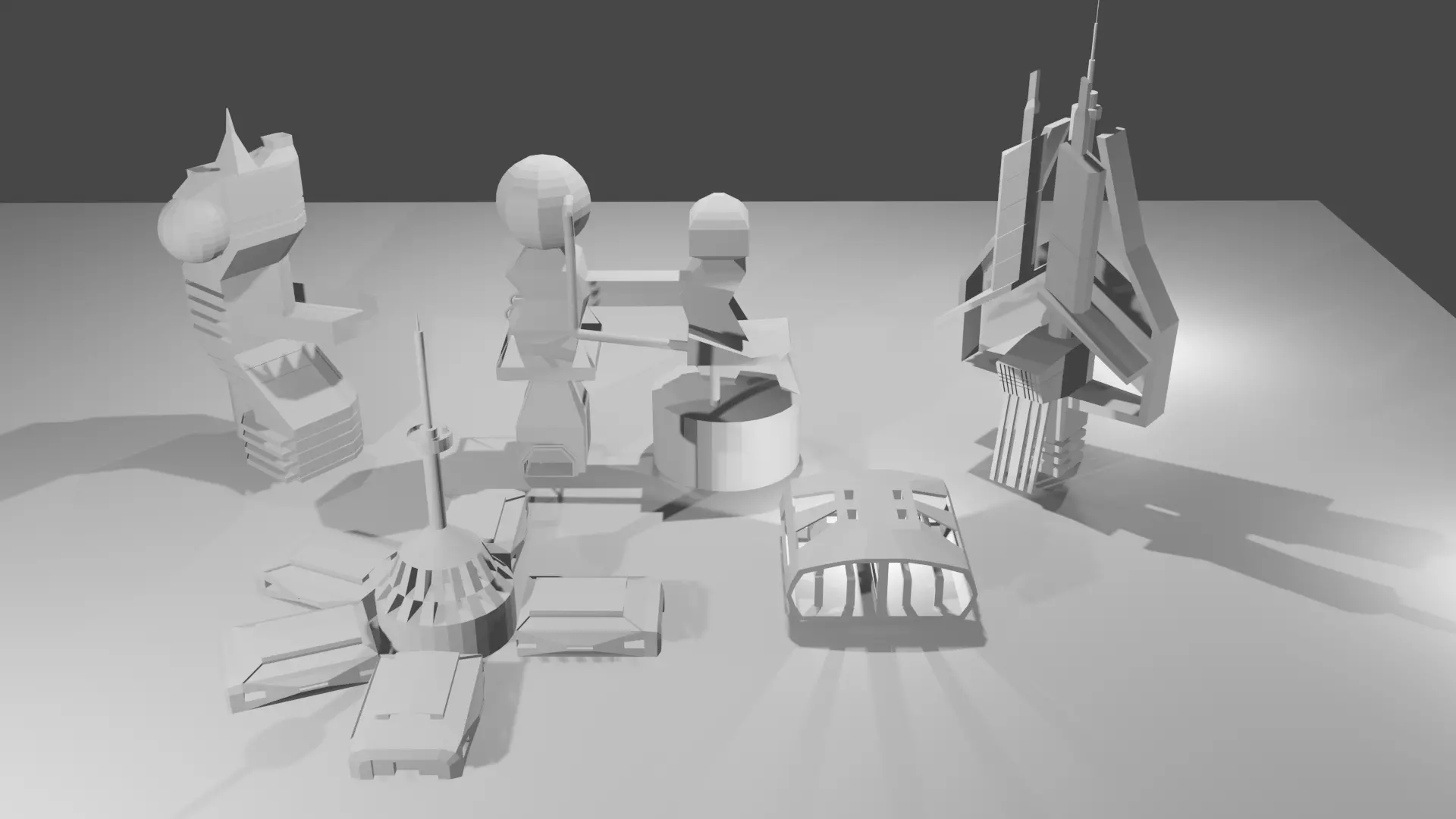 SCIFIBUILDING pack  Low-poly 3D model_0