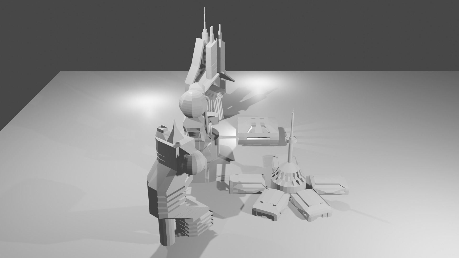 SCIFIBUILDING pack  Low-poly 3D model_1