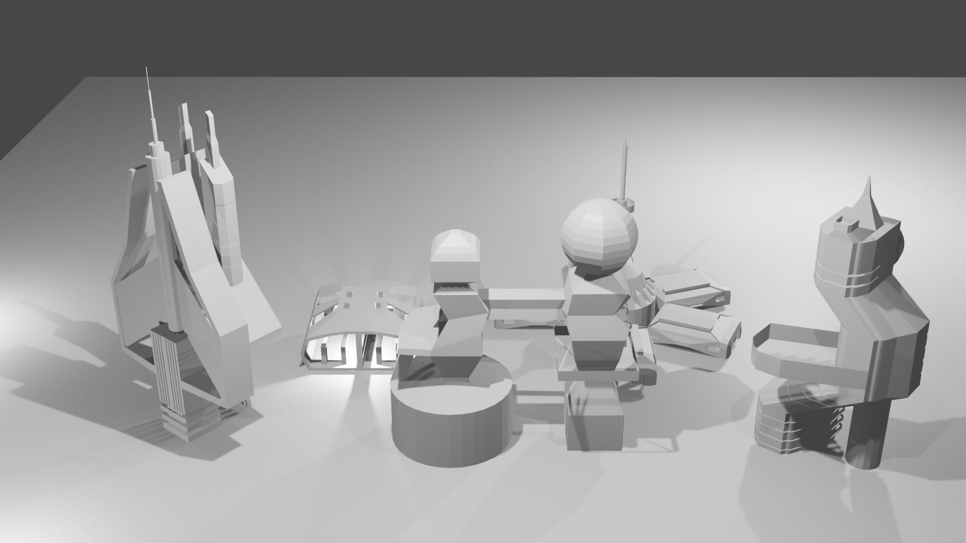 SCIFIBUILDING pack  Low-poly 3D model_2