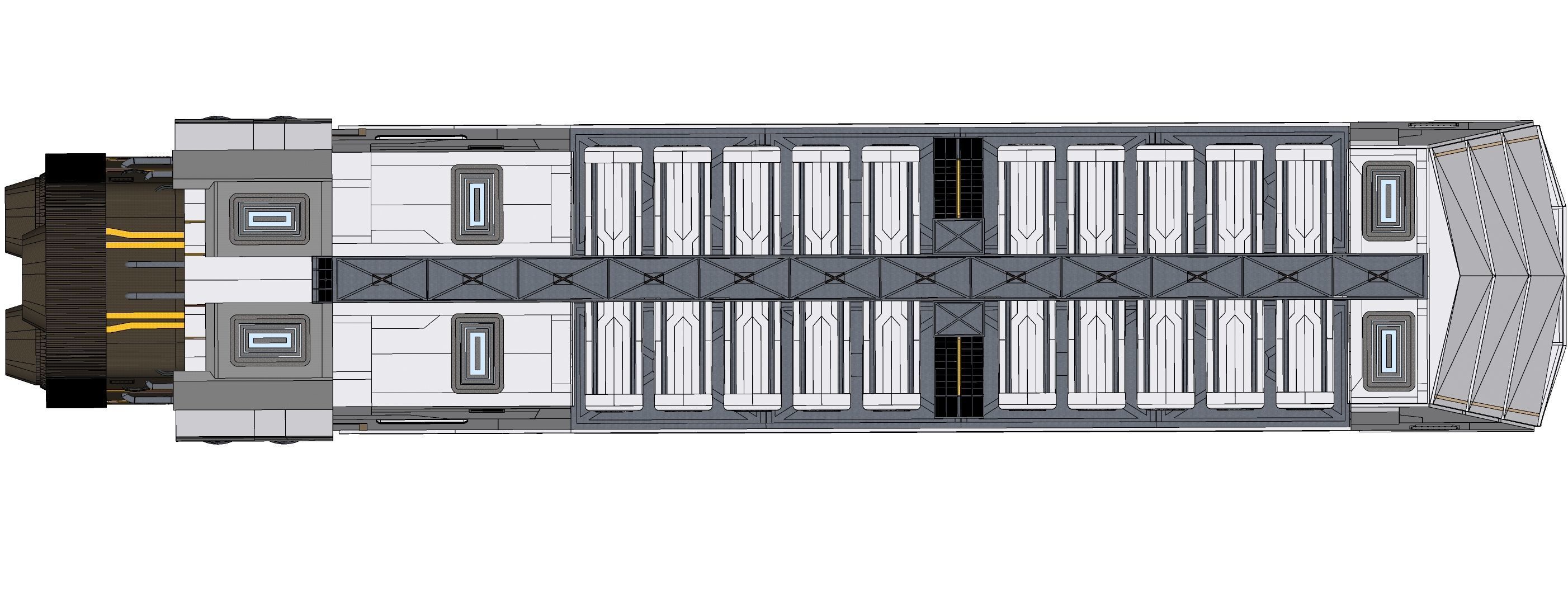 Sci-Fi Airship Futuristic Flying Ship Barge 002 3D model_10