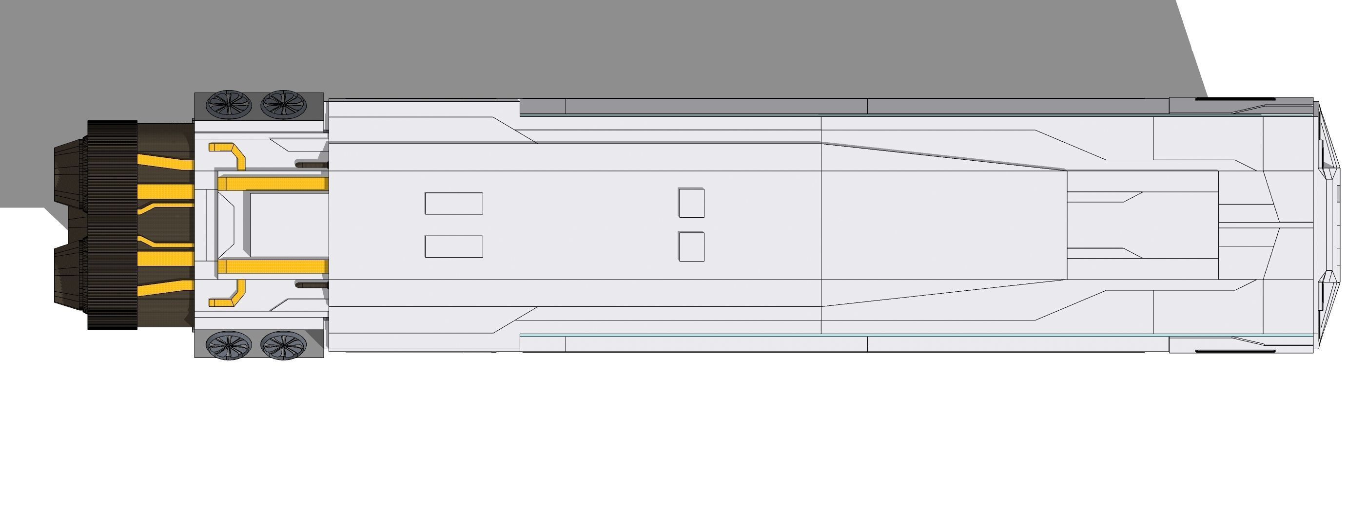 Sci-Fi Airship Futuristic Flying Ship Barge 002 3D model_4