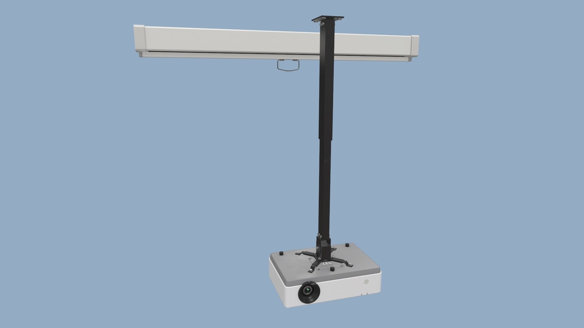 Projector and Screen Low-poly 3D model_6