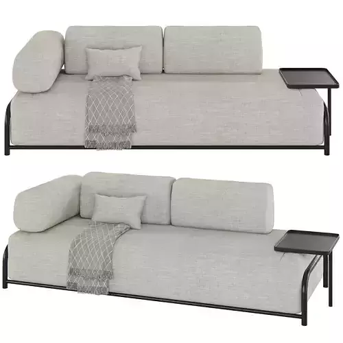 3-seater sofa Compo with tray beige