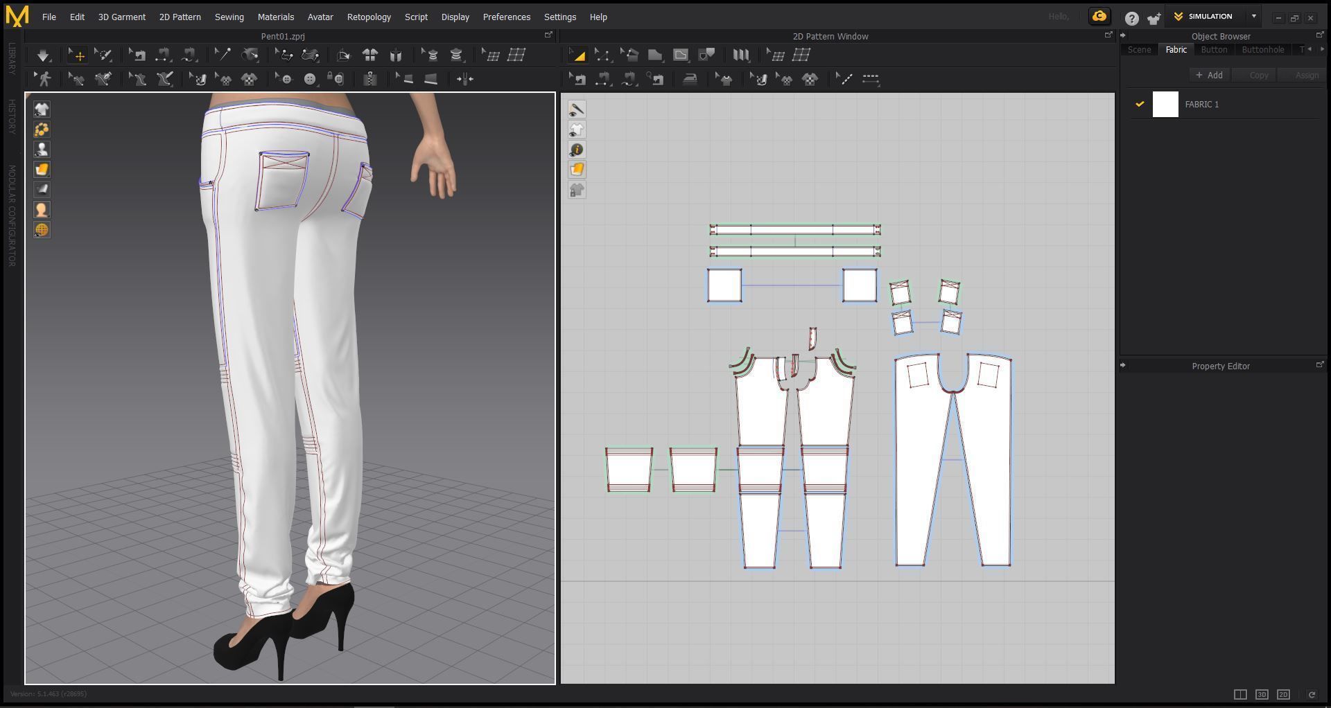 Marvelous designer Pants 3D model Low-poly 3D model_2