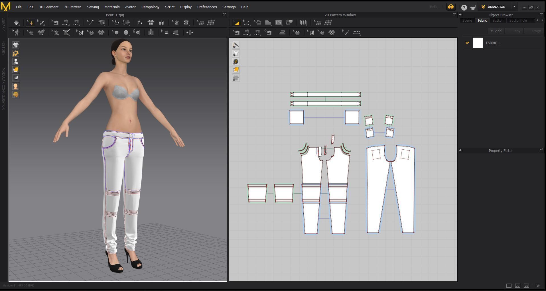 Marvelous designer Pants 3D model Low-poly 3D model_4