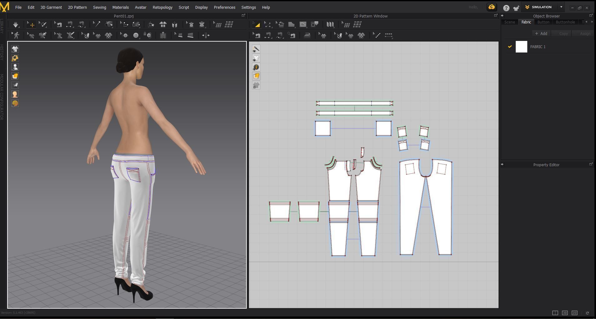 Marvelous designer Pants 3D model Low-poly 3D model_5