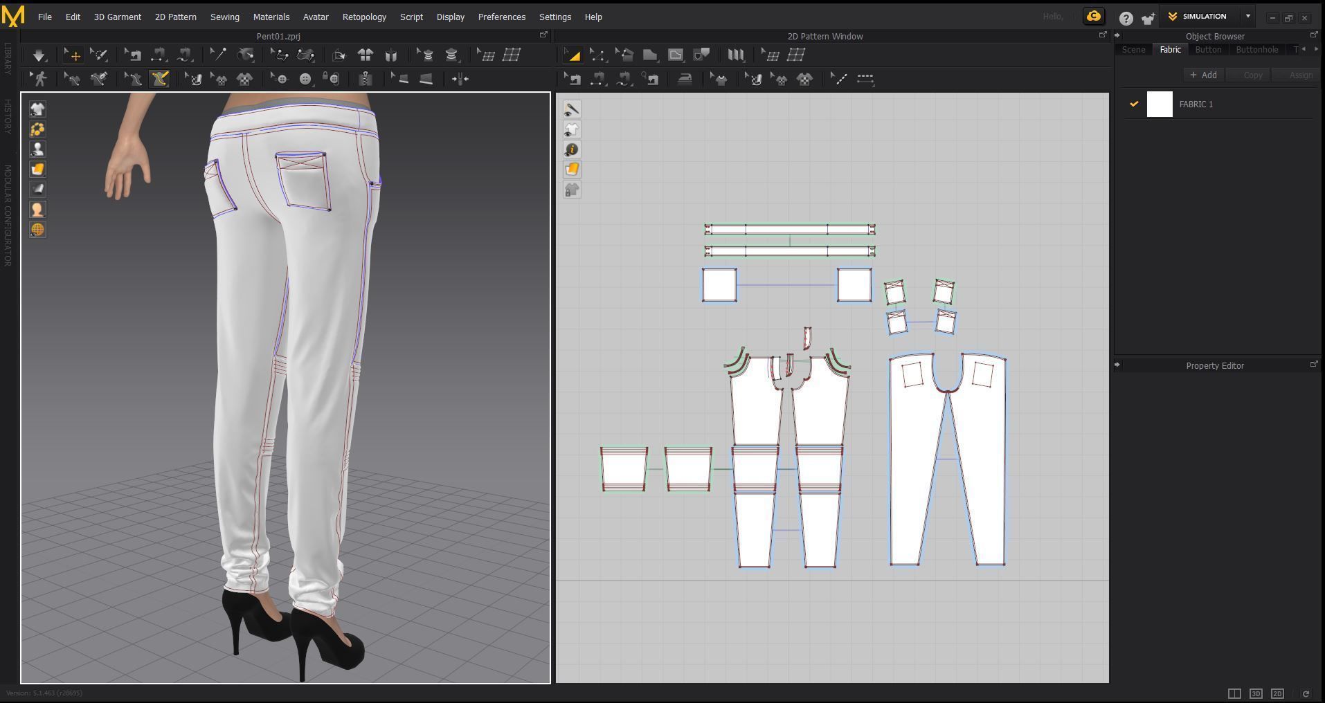 Marvelous designer Pants 3D model Low-poly 3D model_1