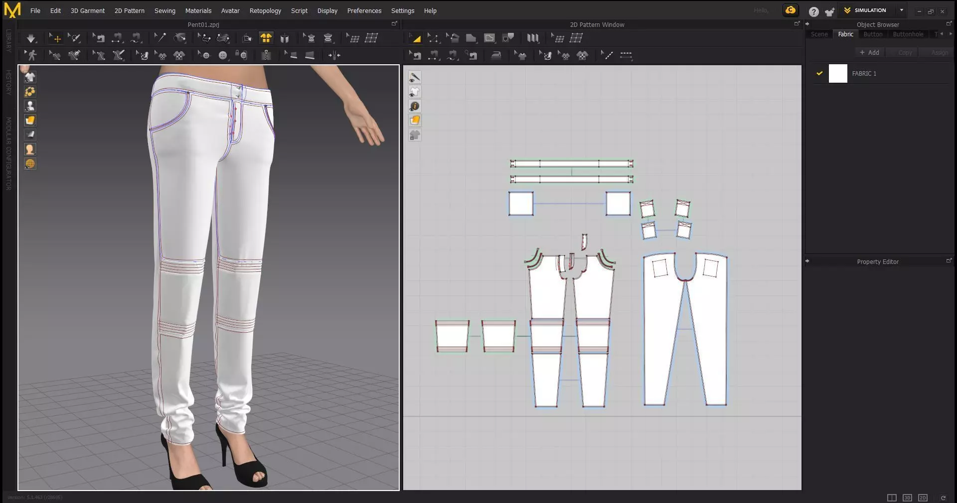 Marvelous designer Pants 3D model Low-poly 3D model_0