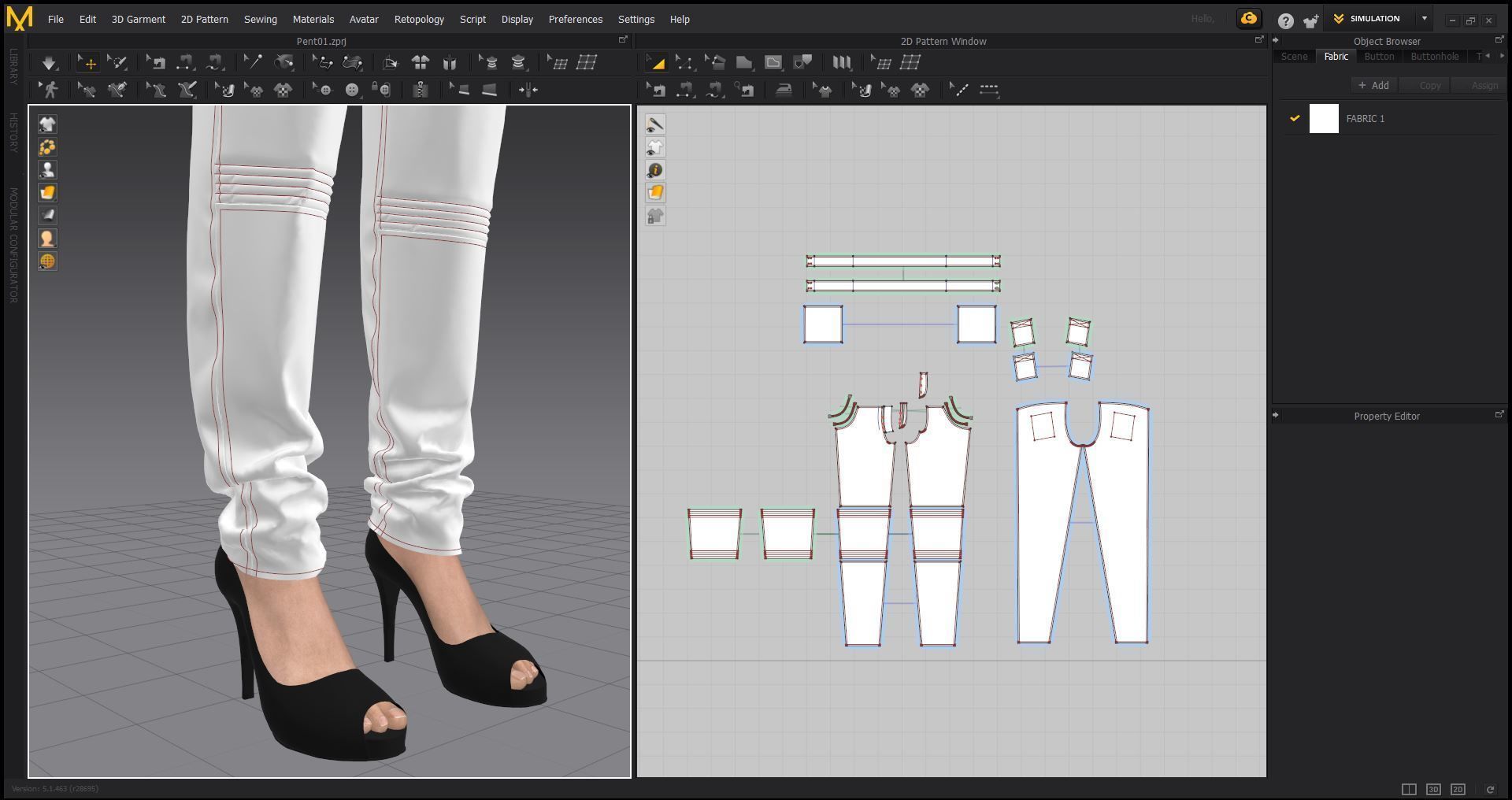 Marvelous designer Pants 3D model Low-poly 3D model_3