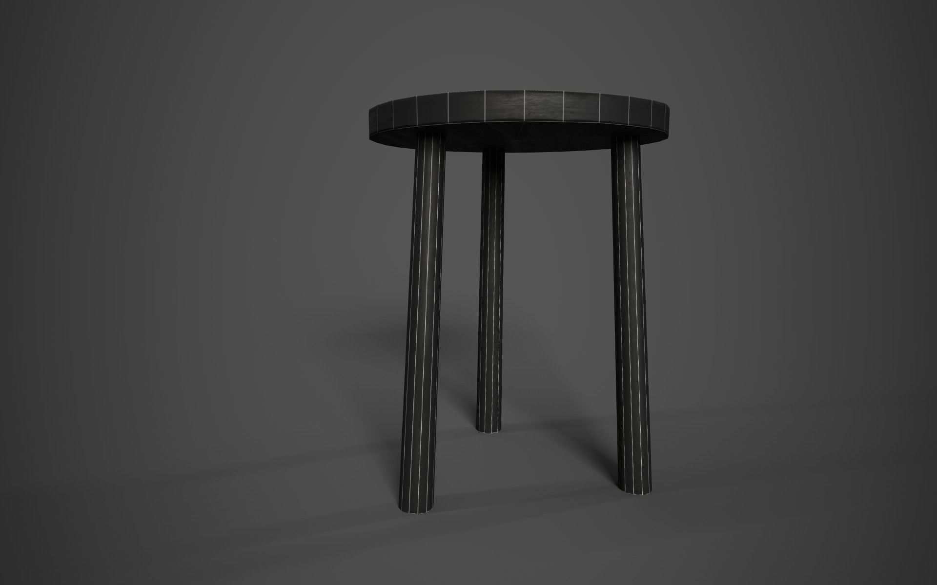 Simple Medieval Stool Low-poly 3D model_7