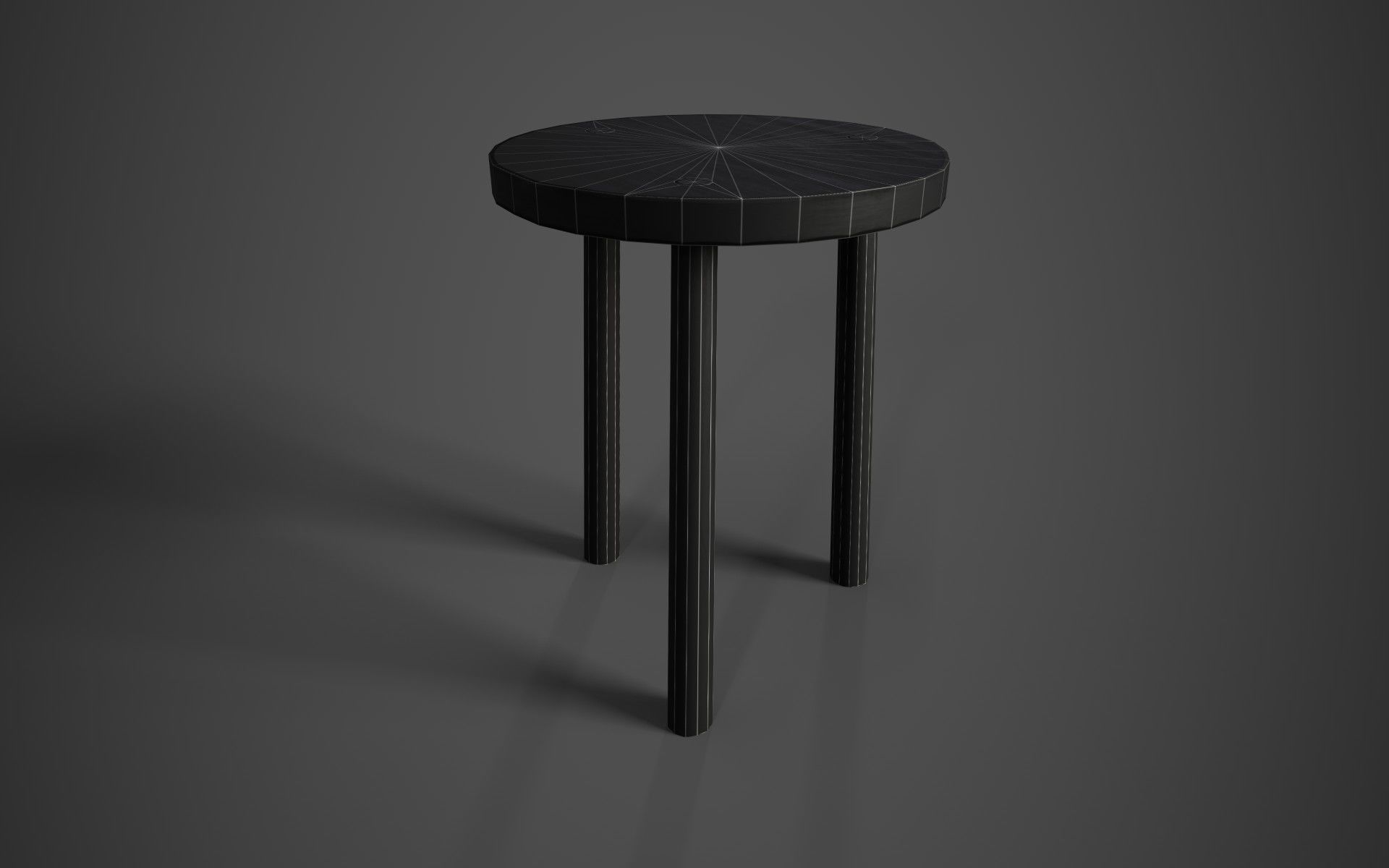Simple Medieval Stool Low-poly 3D model_8