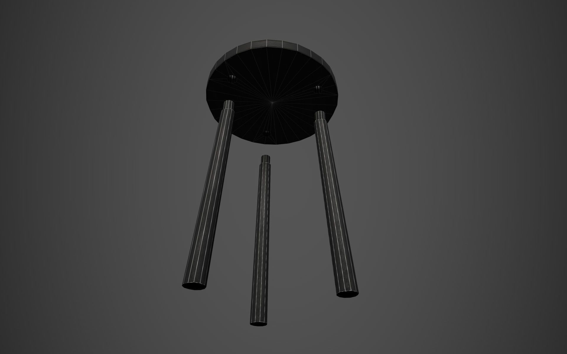 Simple Medieval Stool Low-poly 3D model_12
