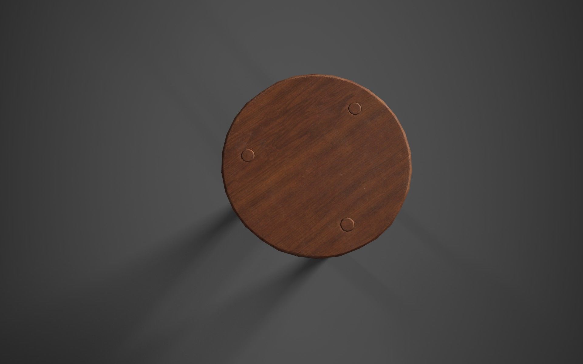 Simple Medieval Stool Low-poly 3D model_2
