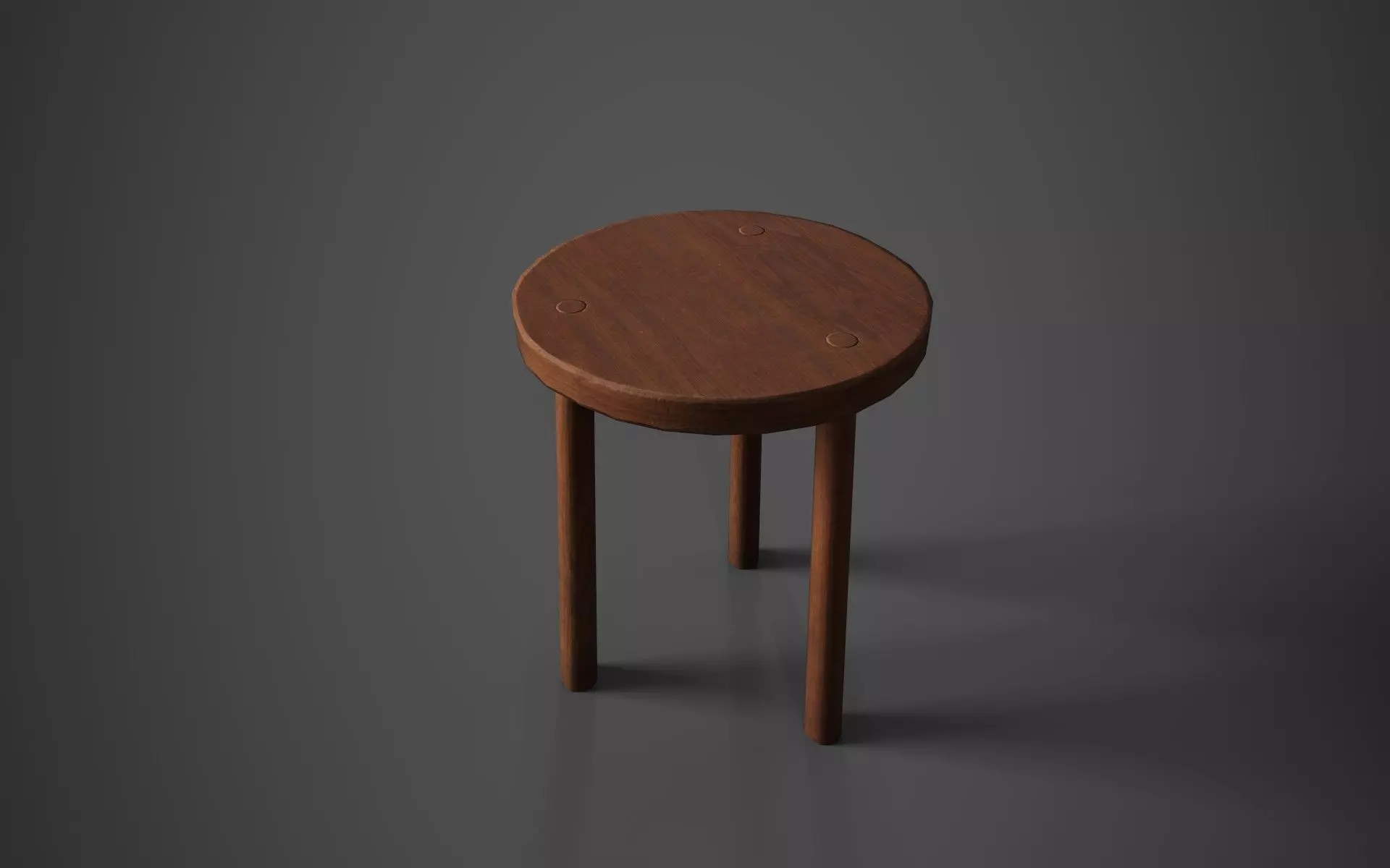 Simple Medieval Stool Low-poly 3D model_0