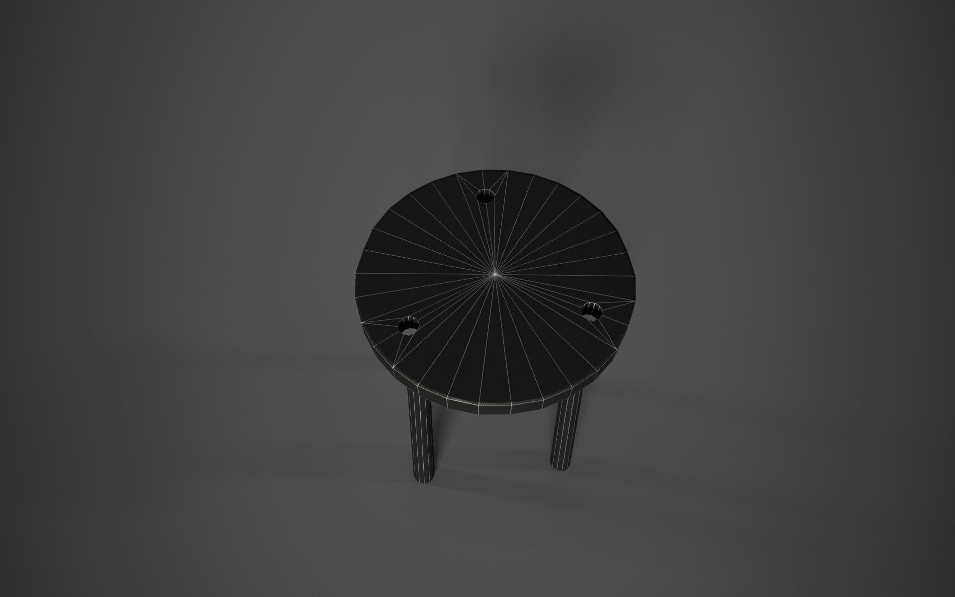 Simple Medieval Stool Low-poly 3D model_10
