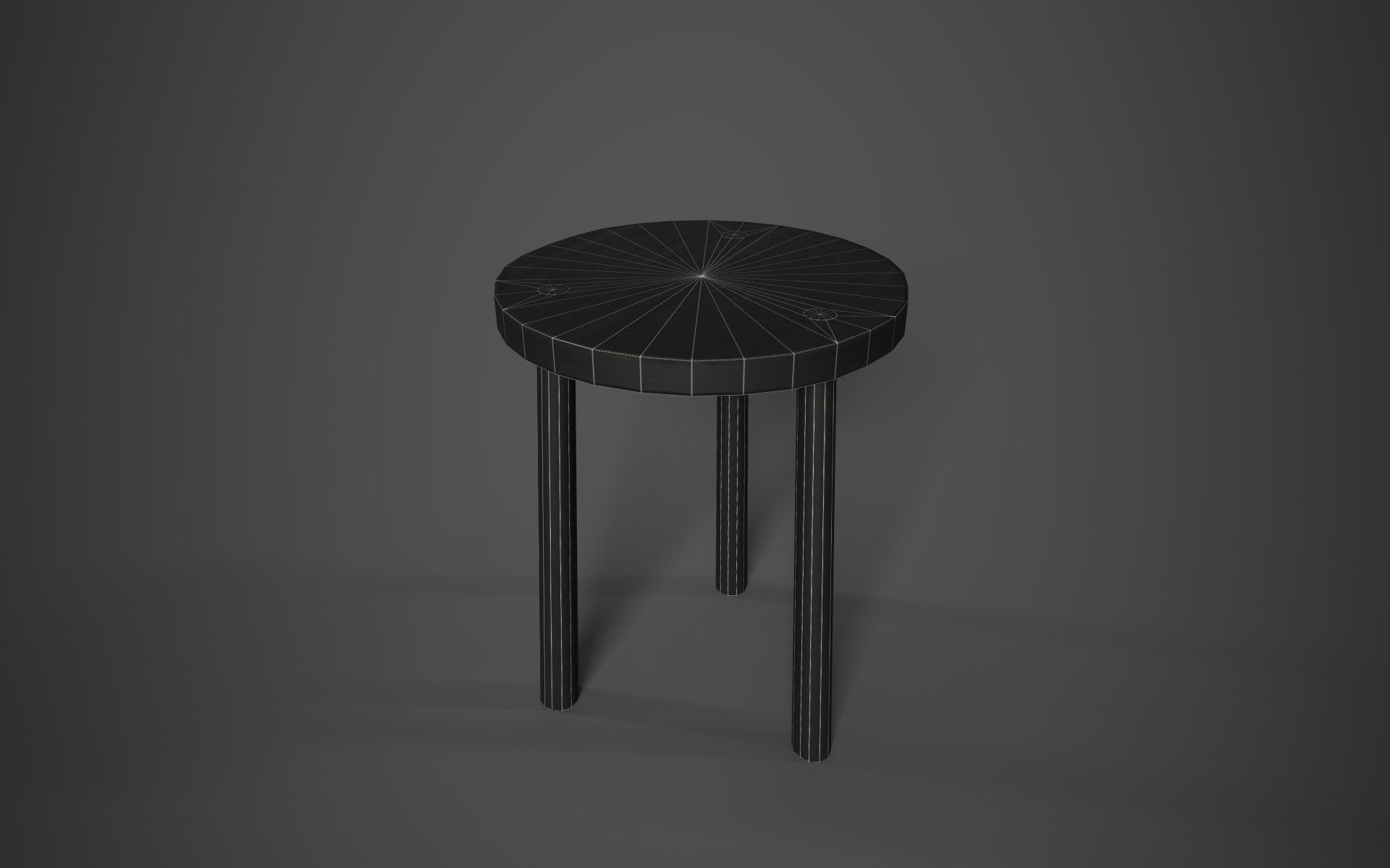 Simple Medieval Stool Low-poly 3D model_9