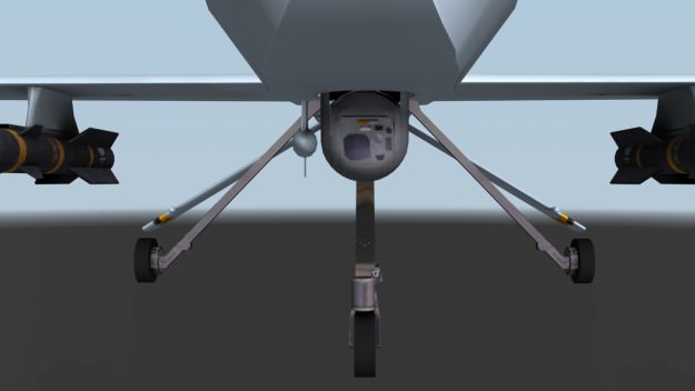 MQ1 Predator UAV Drone Aircraft Low-poly 3D model_4