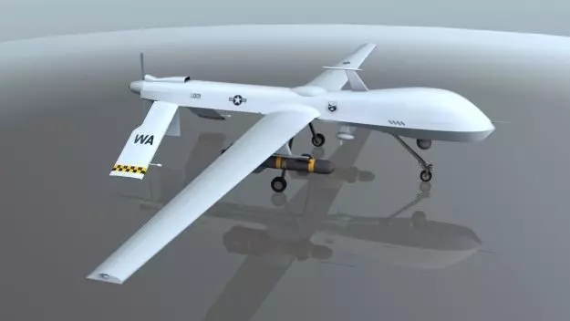 MQ1 Predator UAV Drone Aircraft Low-poly 3D model_0