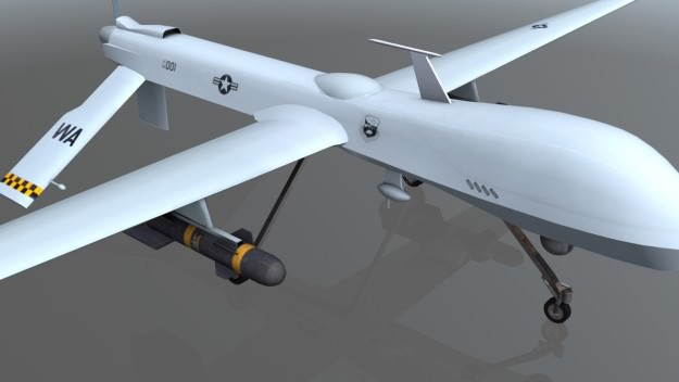 MQ1 Predator UAV Drone Aircraft Low-poly 3D model_3