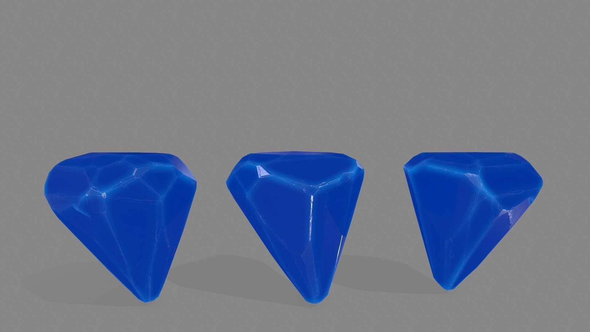 crystal set three crystals Low-poly 3D model_10