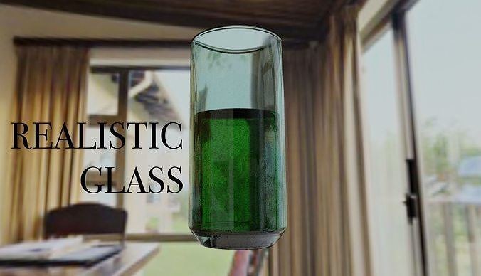 Realistic Glass liquid in Free low-poly 3D model