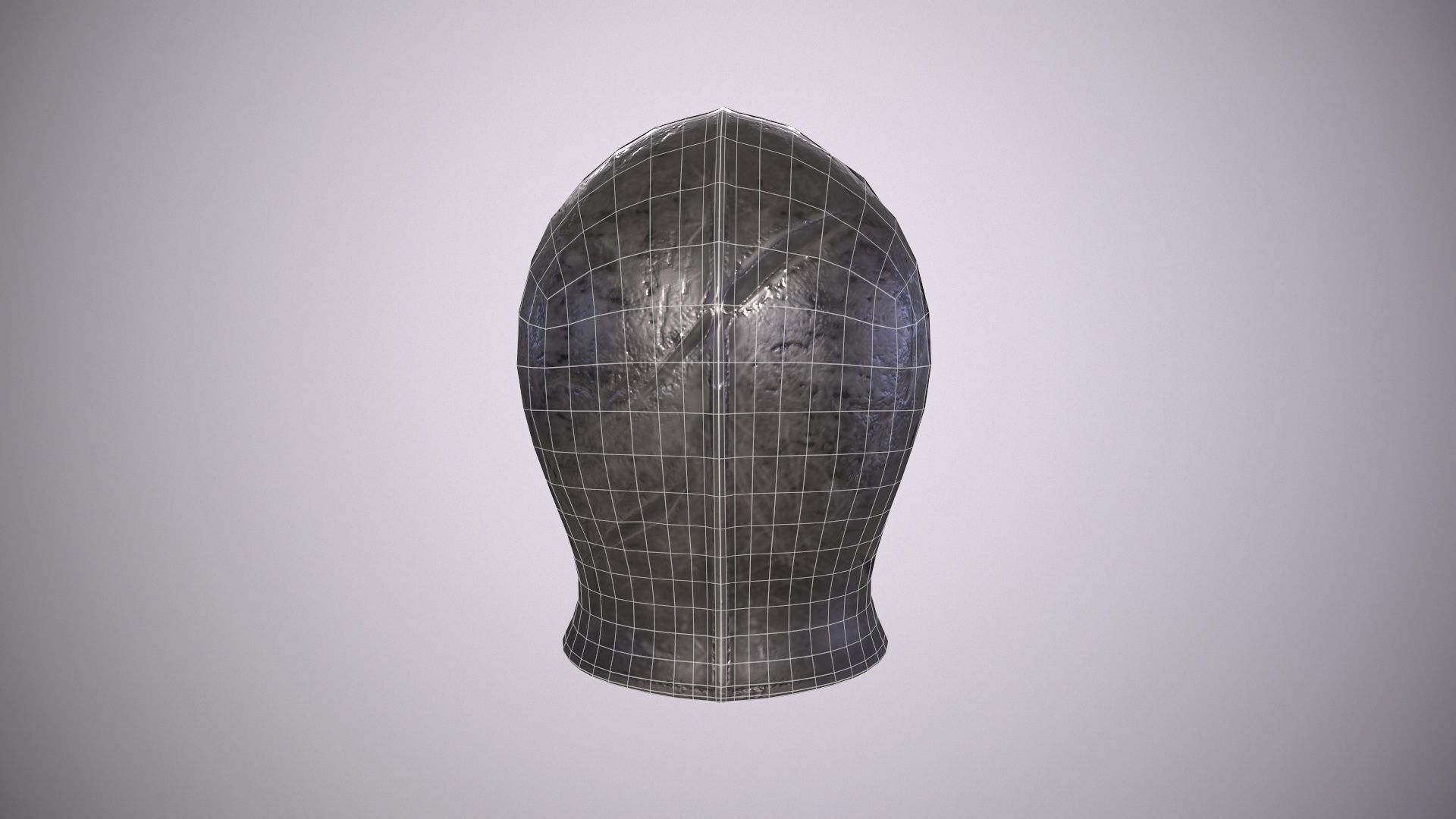 Old warrior Helmet with PBR material Low-poly 3D model_13