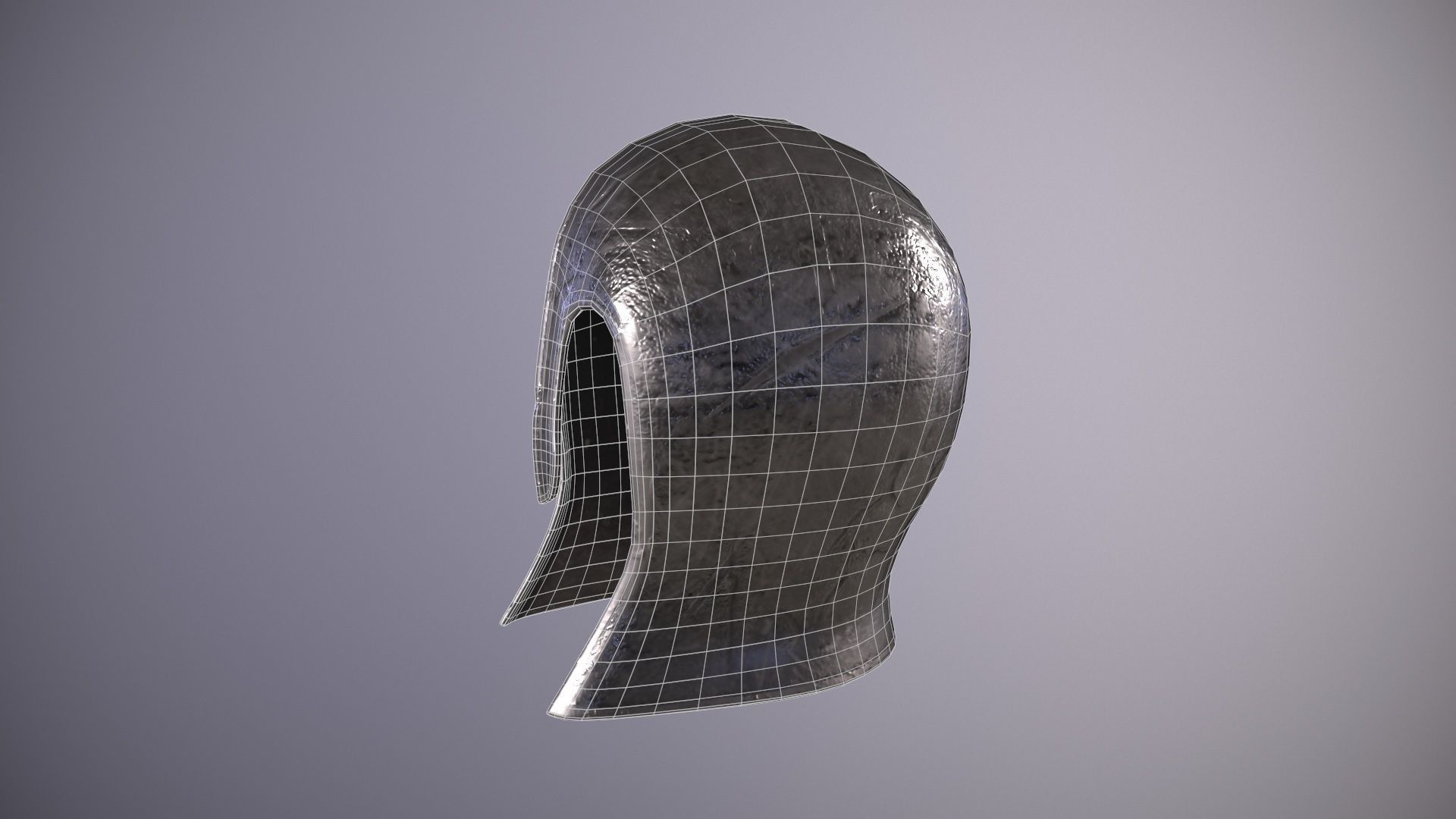 Old warrior Helmet with PBR material Low-poly 3D model_12