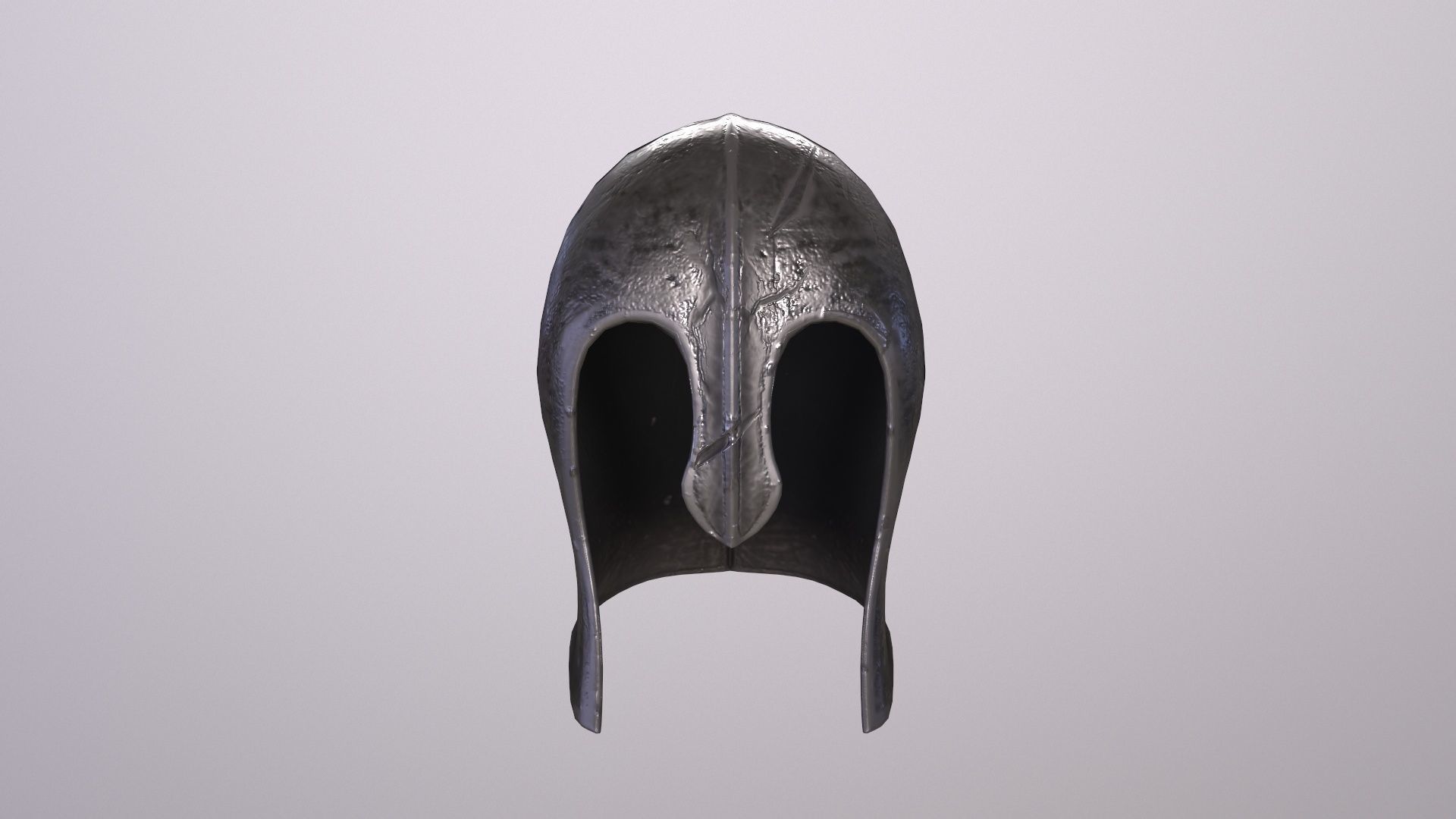 Old warrior Helmet with PBR material Low-poly 3D model_10