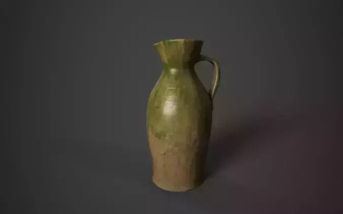 Medieval Green glazed Jug Low-poly 3D model