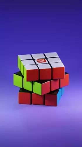Rubiks cube animation 3D model