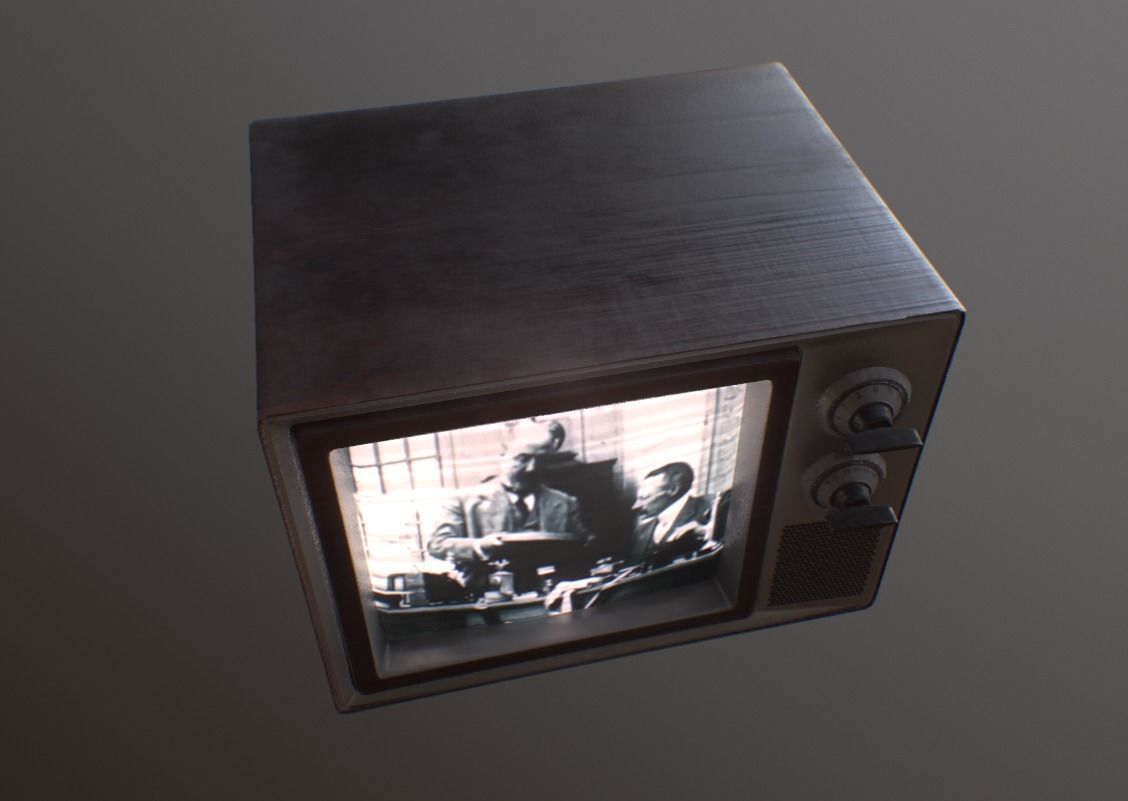 Retro TV Low-poly 3D model_6
