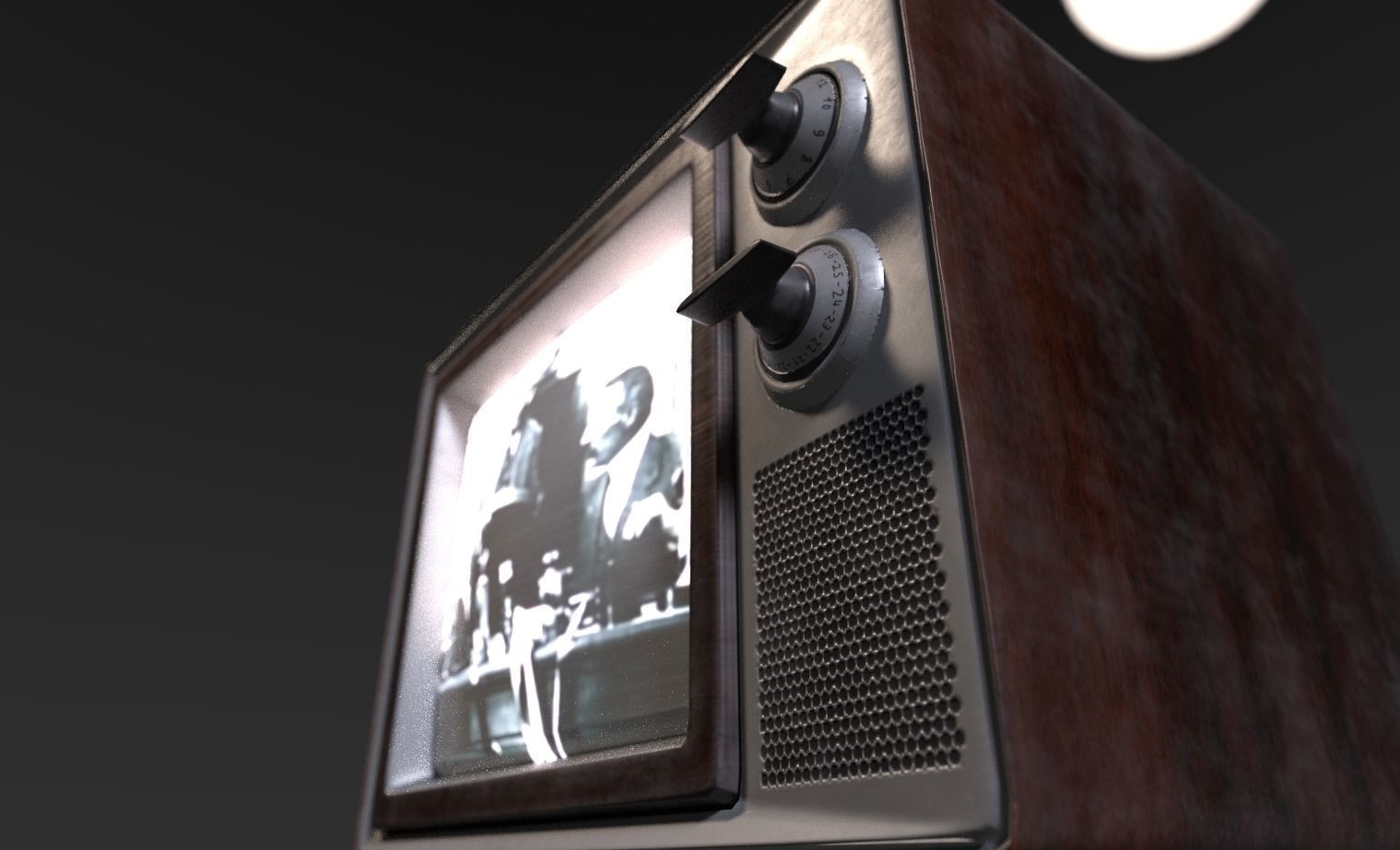 Retro TV Low-poly 3D model_4