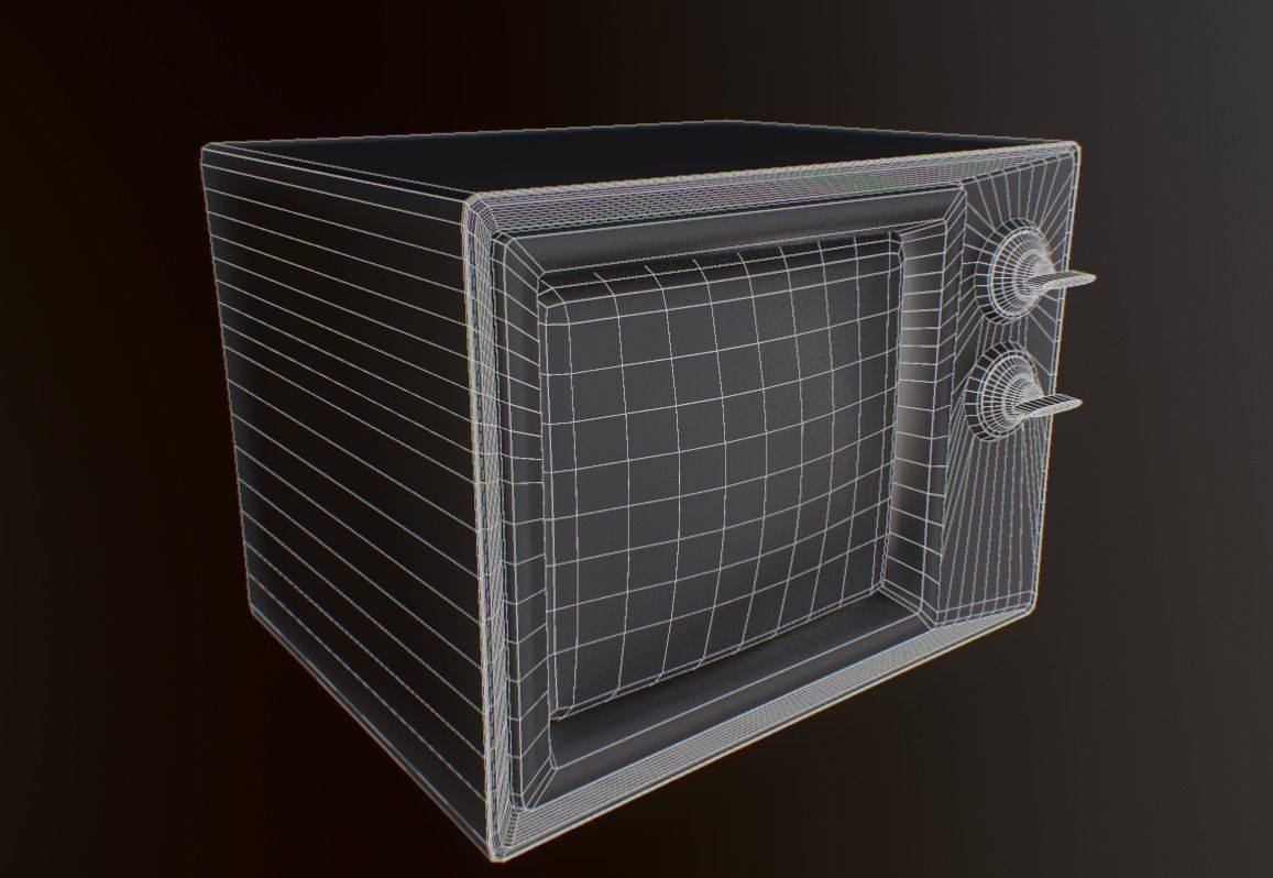 Retro TV Low-poly 3D model_7