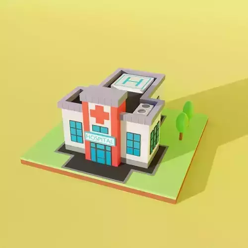 Hospital LowPoly medical building