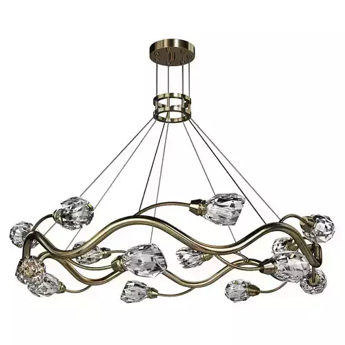ADRIANNA chandelier made of brass and crystal