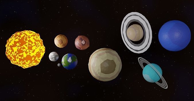 Solar System  Low-poly 3D model
