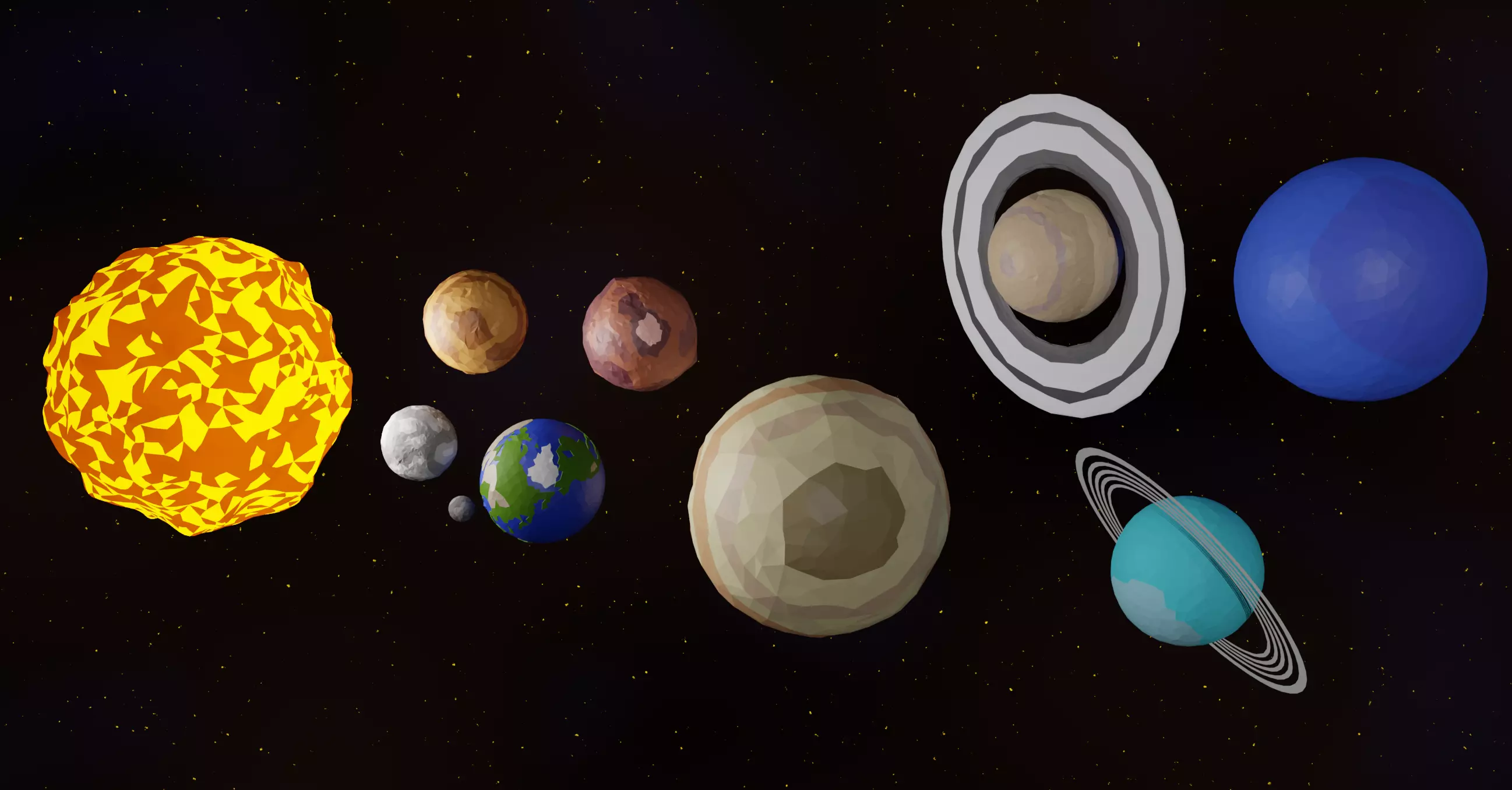 Solar System  Low-poly 3D model_0
