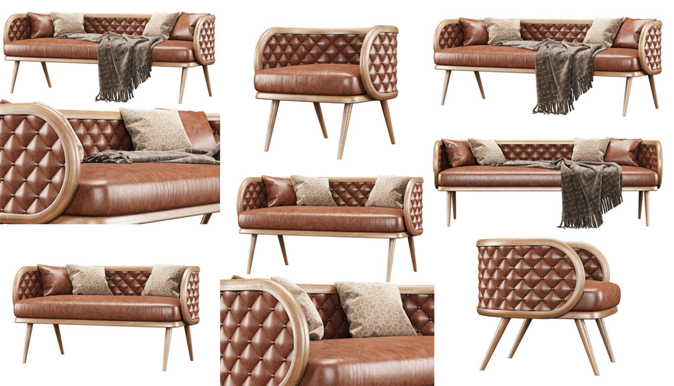 Victoria leather furniture collection LC15 CGTrader