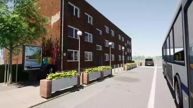 multi-storey building Low-poly 3D model