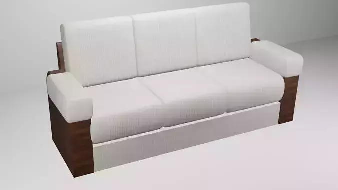 Sofa 3d Model with Fabric Texture